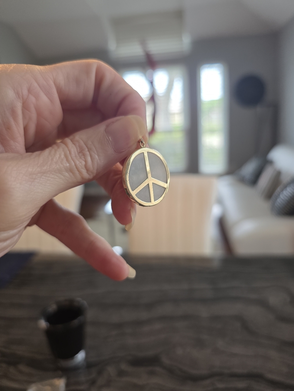 14K Gold/Jade Peace Pendant- Chain Not Included. - Picture 6 of 11